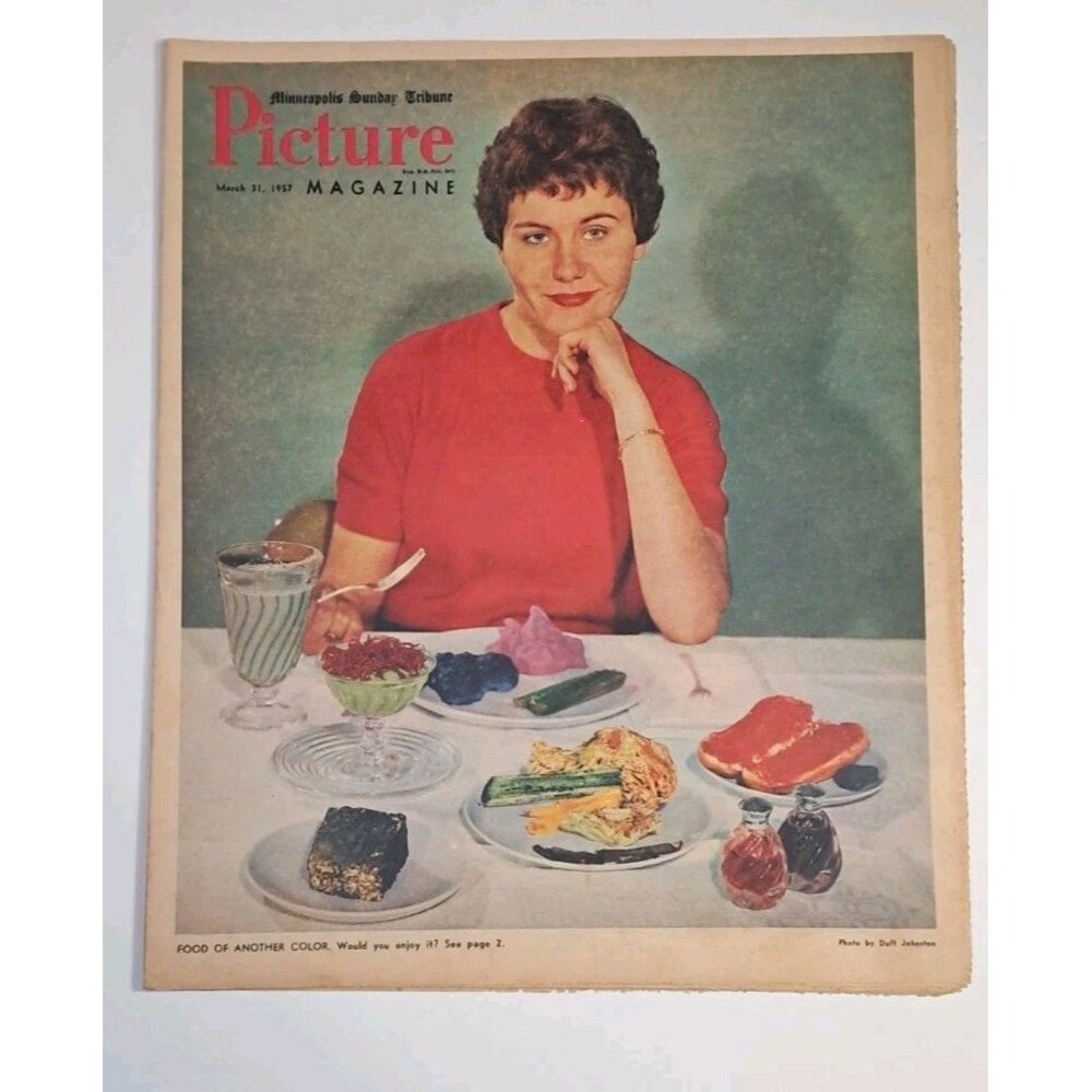 Picture Magazine Minneapolis Sunday Tribune 3/31/57 Dyed Food Psychology